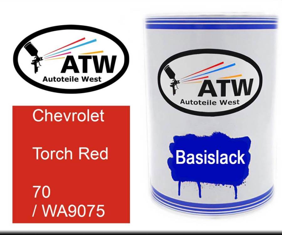 Chevrolet, Torch Red, 70 / WA9075: 500ml Lackdose, von ATW Autoteile West.